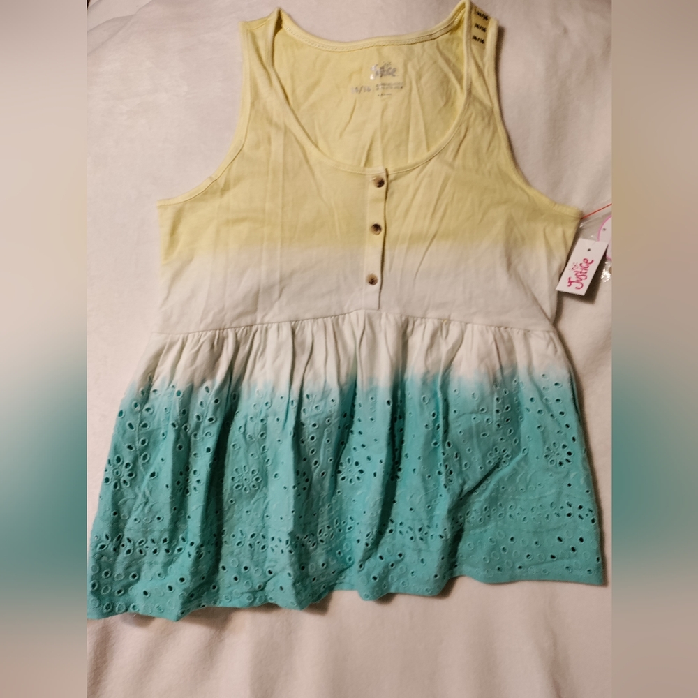 Justice dip dye babydoll tank top, 3 for 30.00